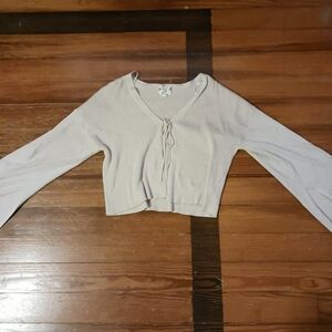 Hippie Rose Beige Ribbed Knit Sweater-Size M